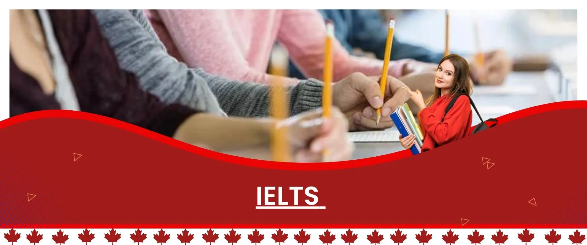  IELTS exam students writing on paper created by isha immigration